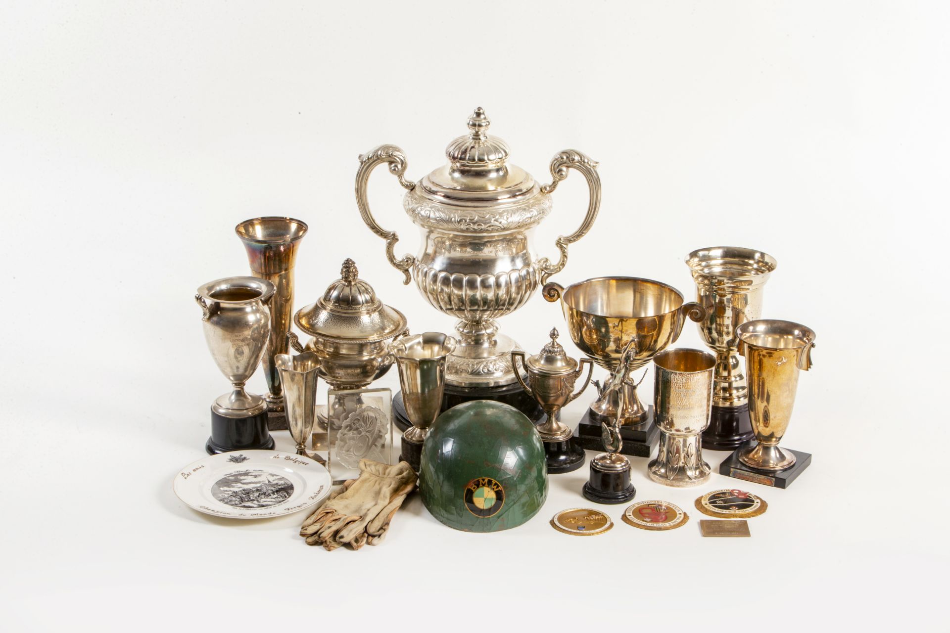 A collection of Fergus Anderson trophies and memorabilia ((Qty))