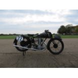 Offered directly from the estate of the late Les Williams, 1930 AJS 346cc R7 Racing Motorcycle Fr...