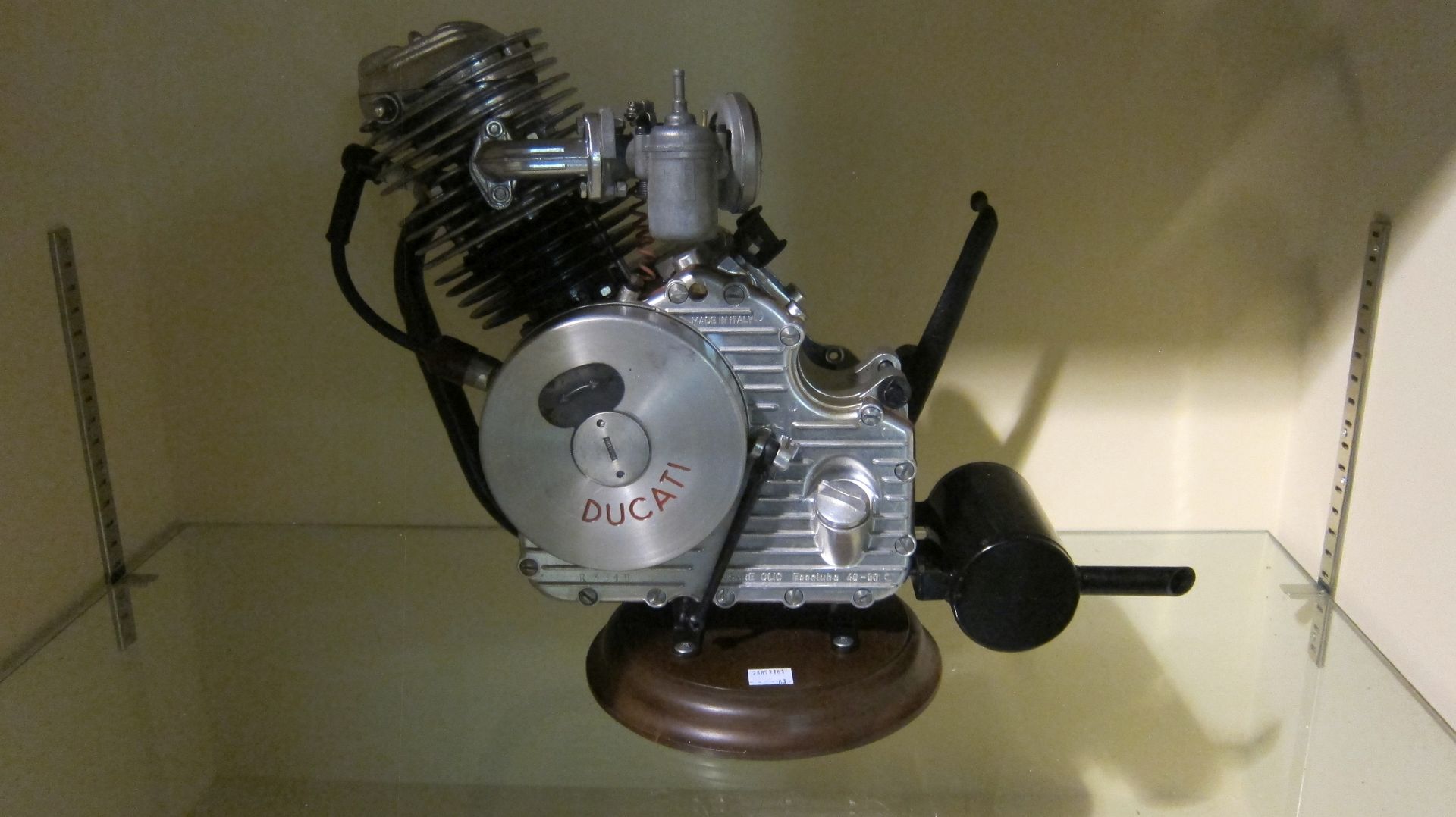 A Ducati Cucciolo clip-on engine