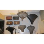 A quantity of saddles and Vintage era toolboxes and associated parts ((Qty))