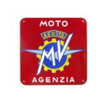 An MV Agusta 'Moto Agenzia' enamel sign