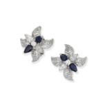 Sapphire and diamond flower earrings