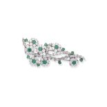 Emerald and diamond brooch, circa 1955