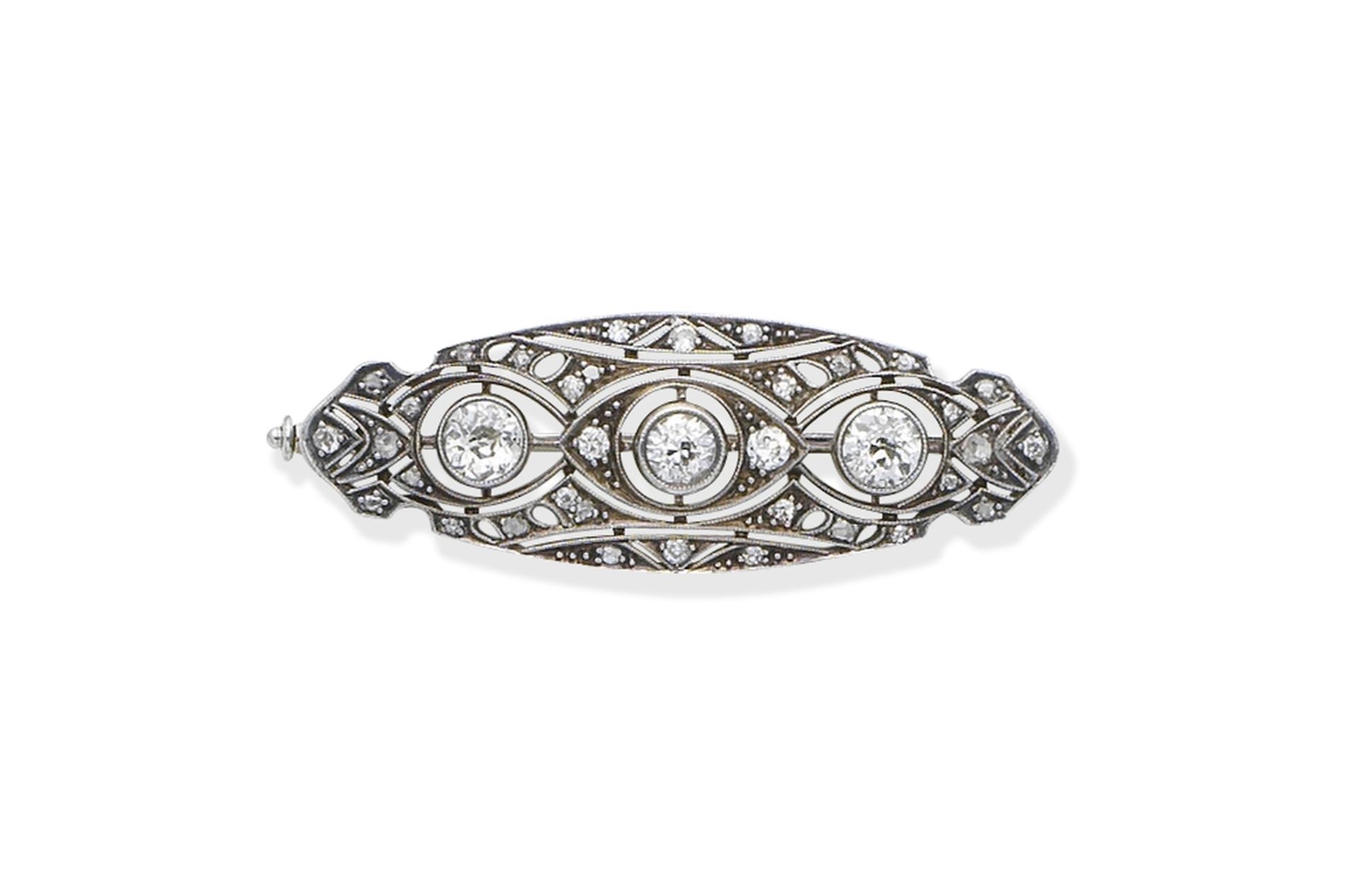 Diamond plaque brooch