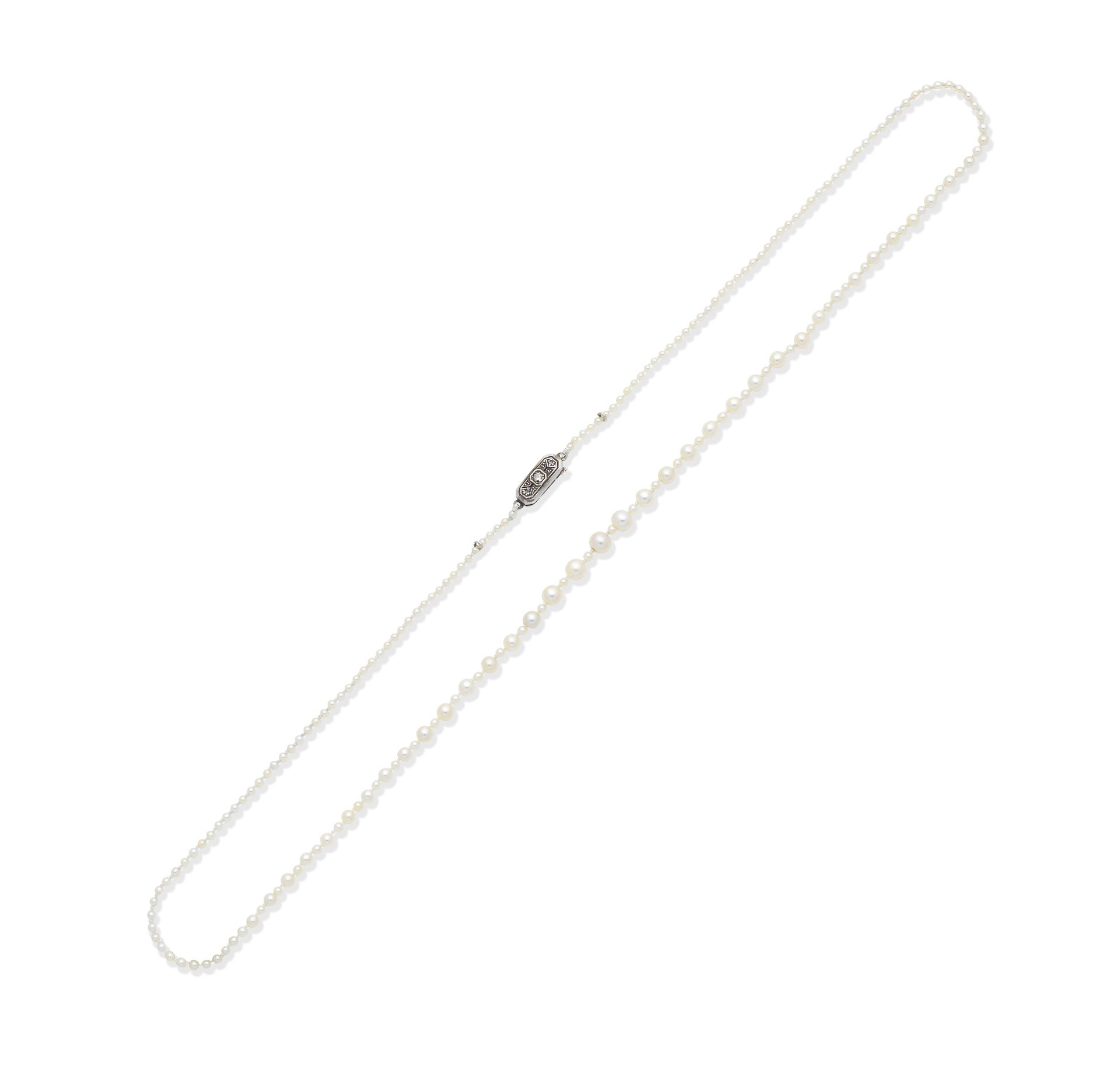 Single-strand seed pearl and natural pearl necklace