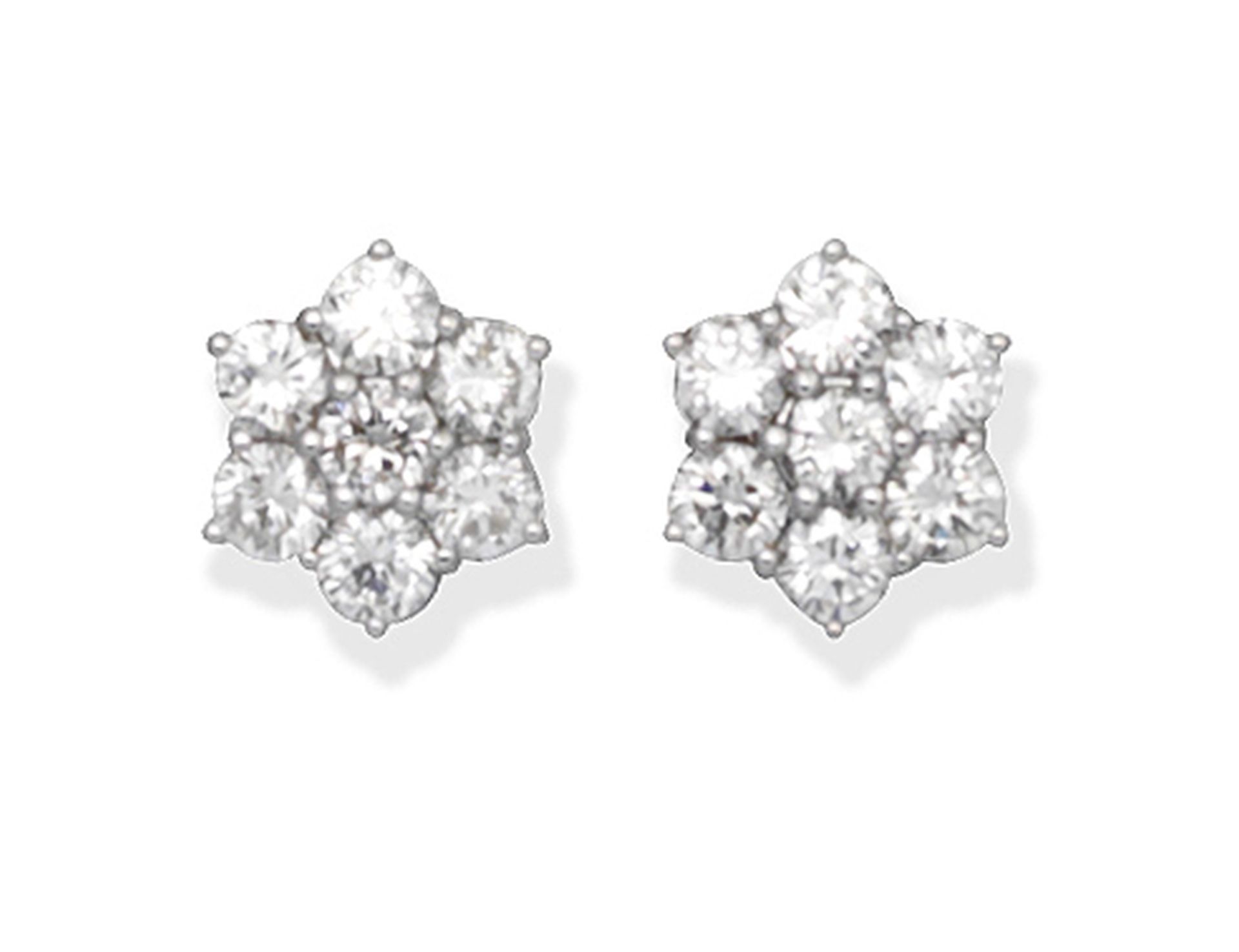 Diamond cluster earrings