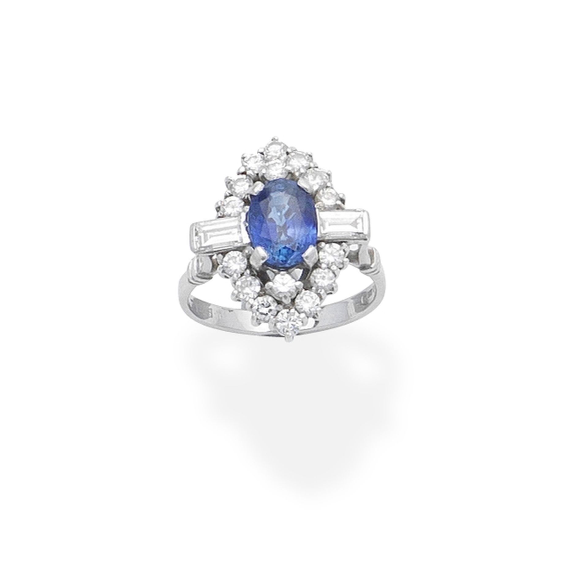 Sapphire and diamond cluster ring, 1975