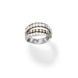 Diamond and fancy coloured diamond ring