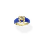 Cartier: Lapis lazuli and diamond bombé ring