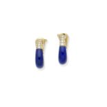 Cartier: Lapis lazuli and diamond earhoops