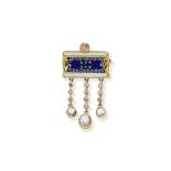 Enamel and diamond brooch