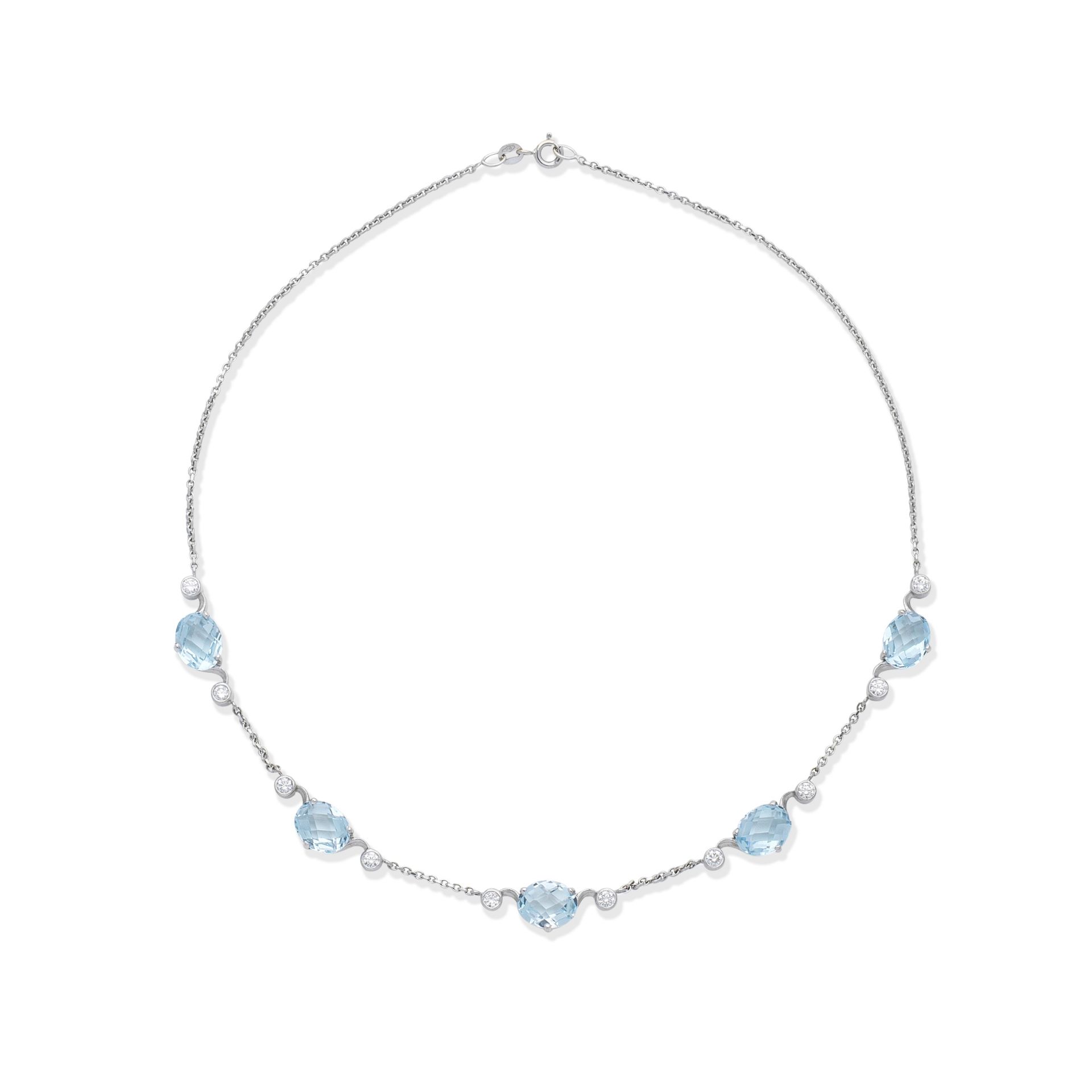 Topaz and diamond necklace