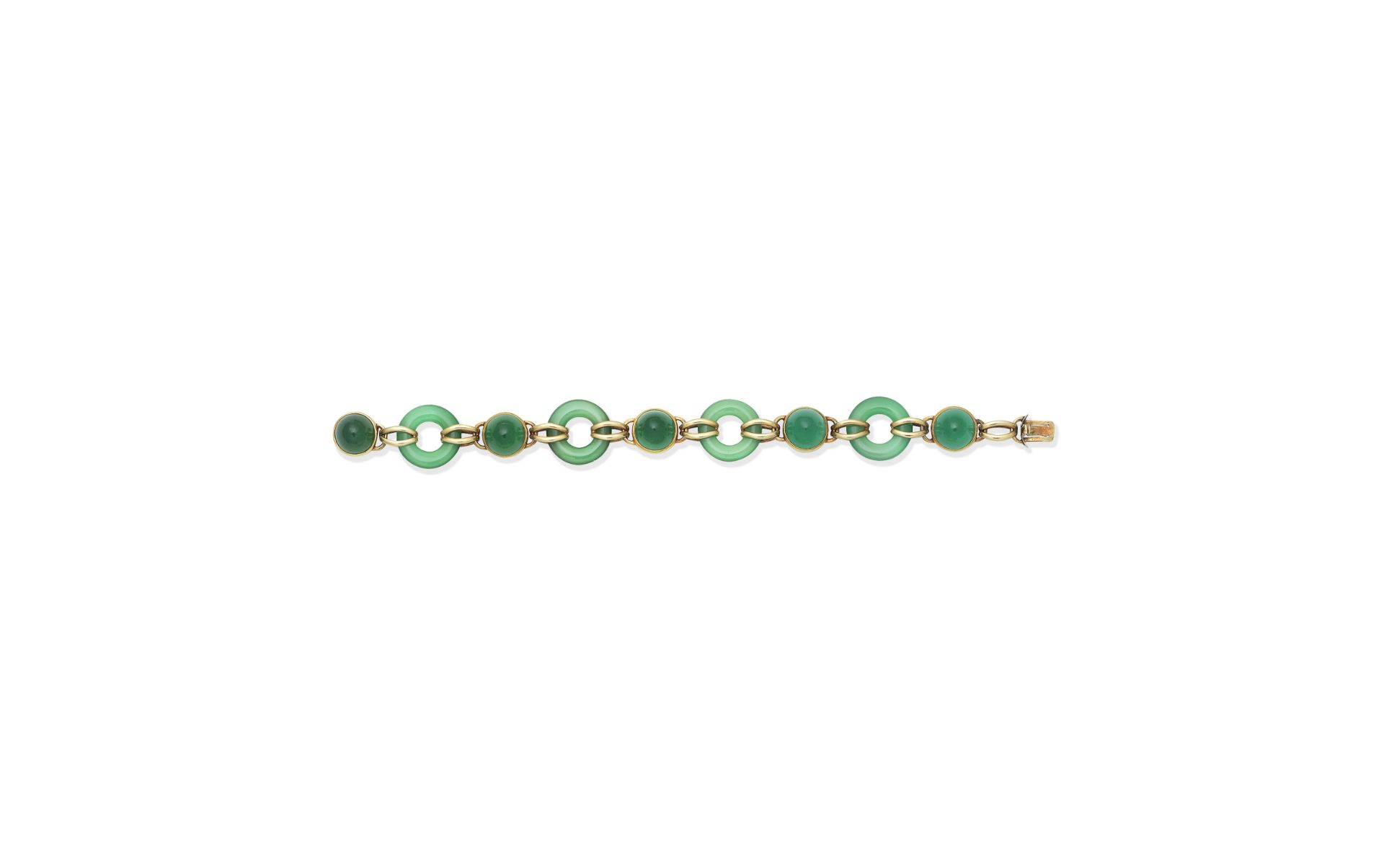 Chrysoprase bracelet, circa 1940 - Bild 2 aus 2