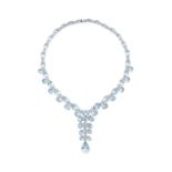 Aquamarine and diamond necklace