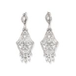 Diamond pendent earrings