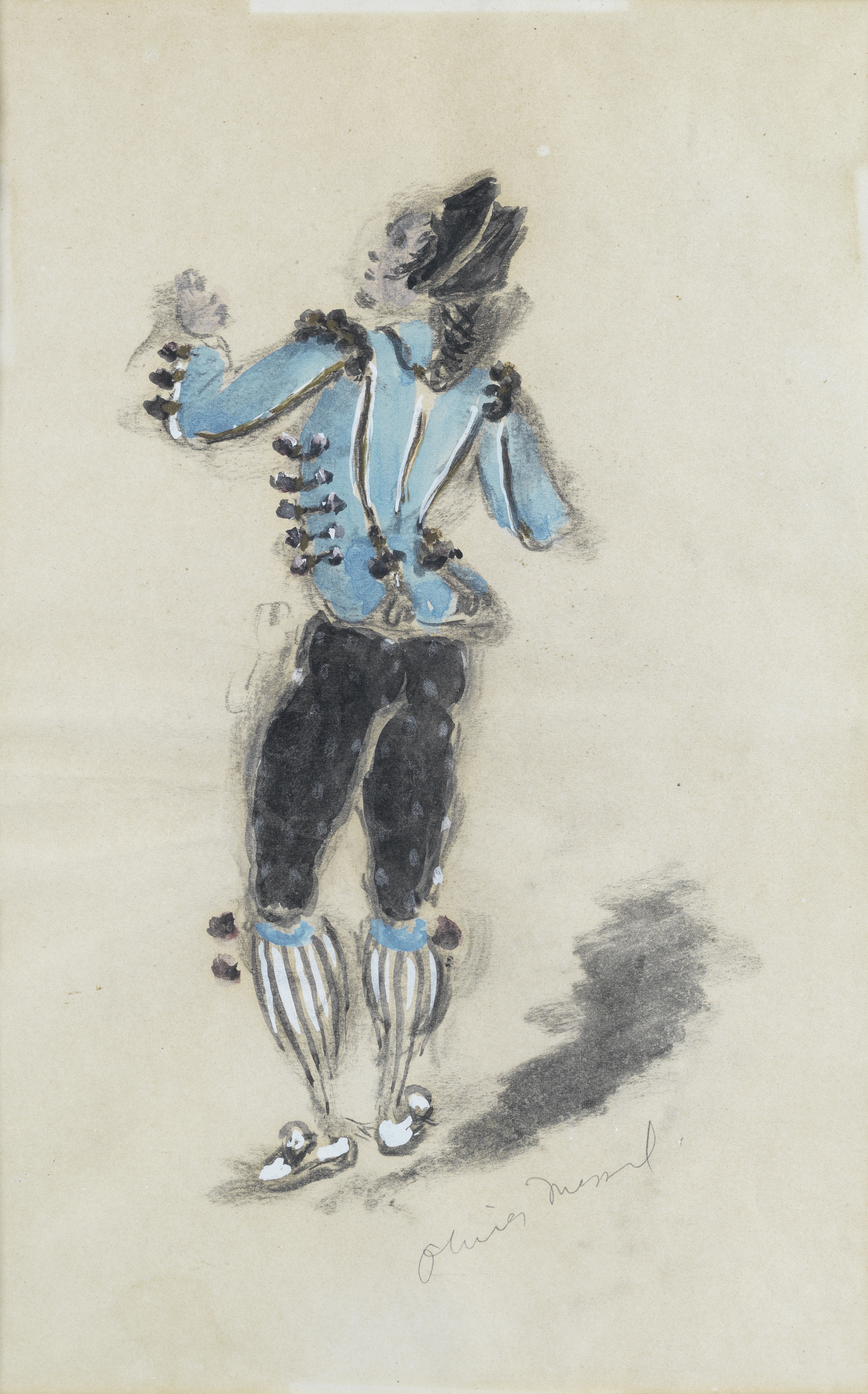 MESSEL (OLIVER) Costume design for a male figure in Mozart's 'Le Nozze di Figaro', [c.1955]