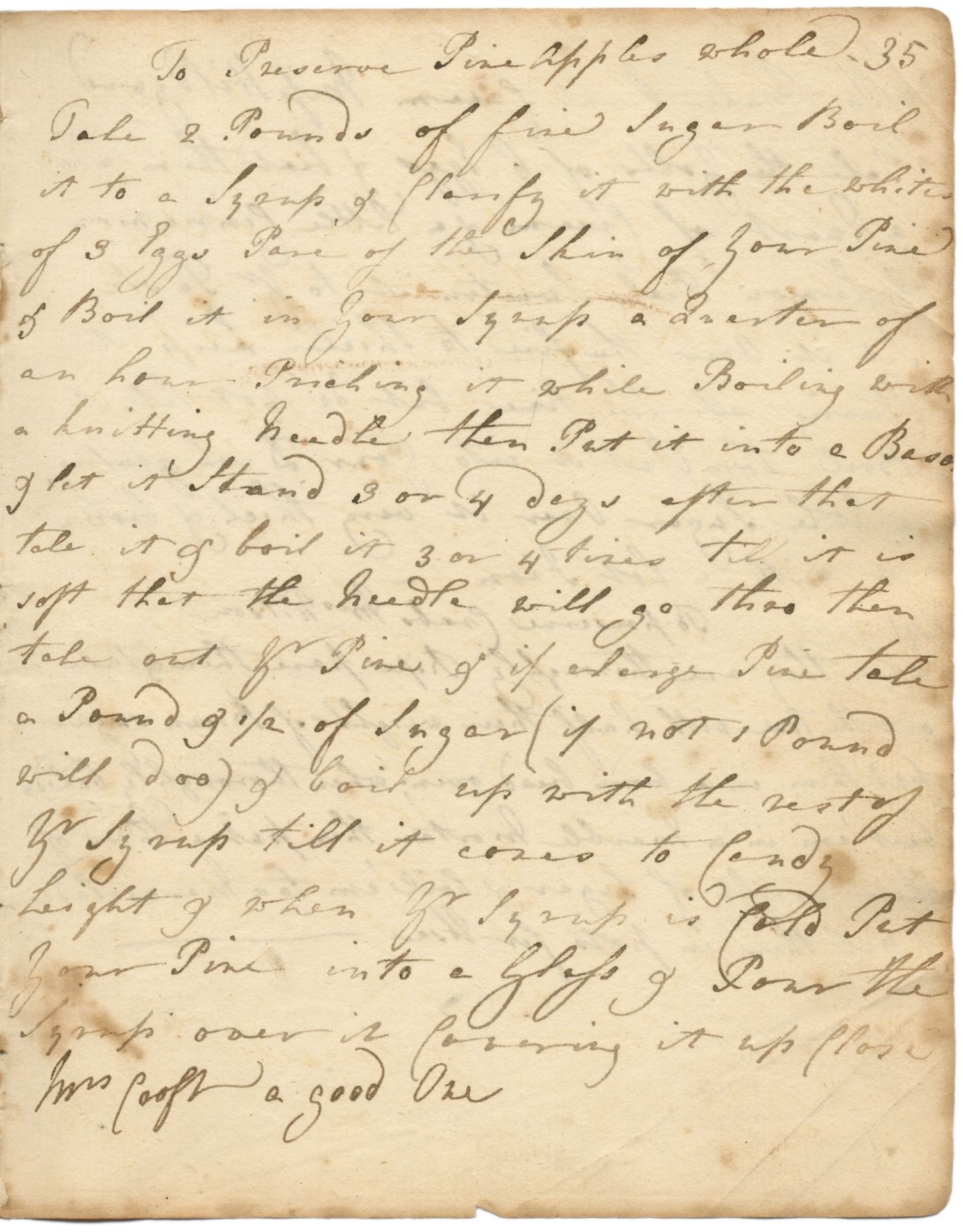 MANUSCRIPT RECIPE BOOK - LAURENCE STERNE & YORKSHIRE Recipe and household book kept by the Croft ...