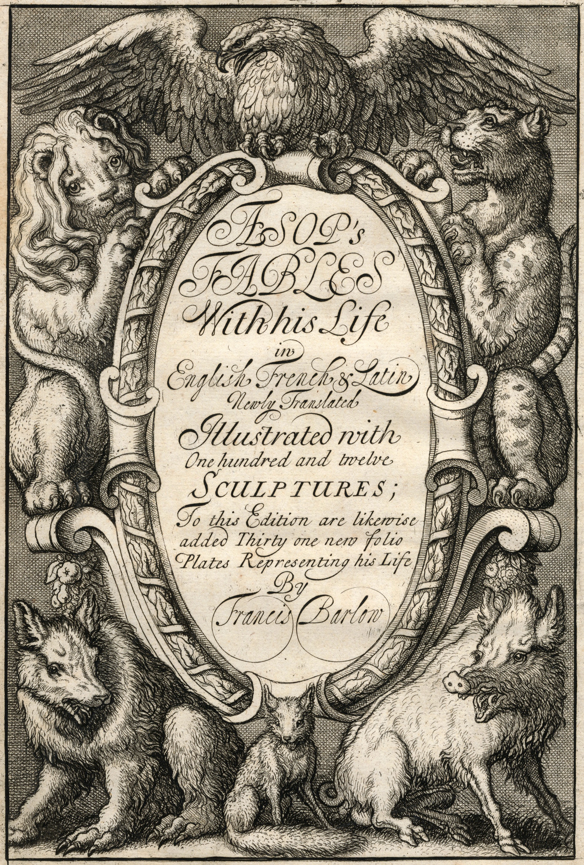 AESOP Fables with His Life: in English, French and Latin, H. Hills Jun., for Francis Barlow, 1687