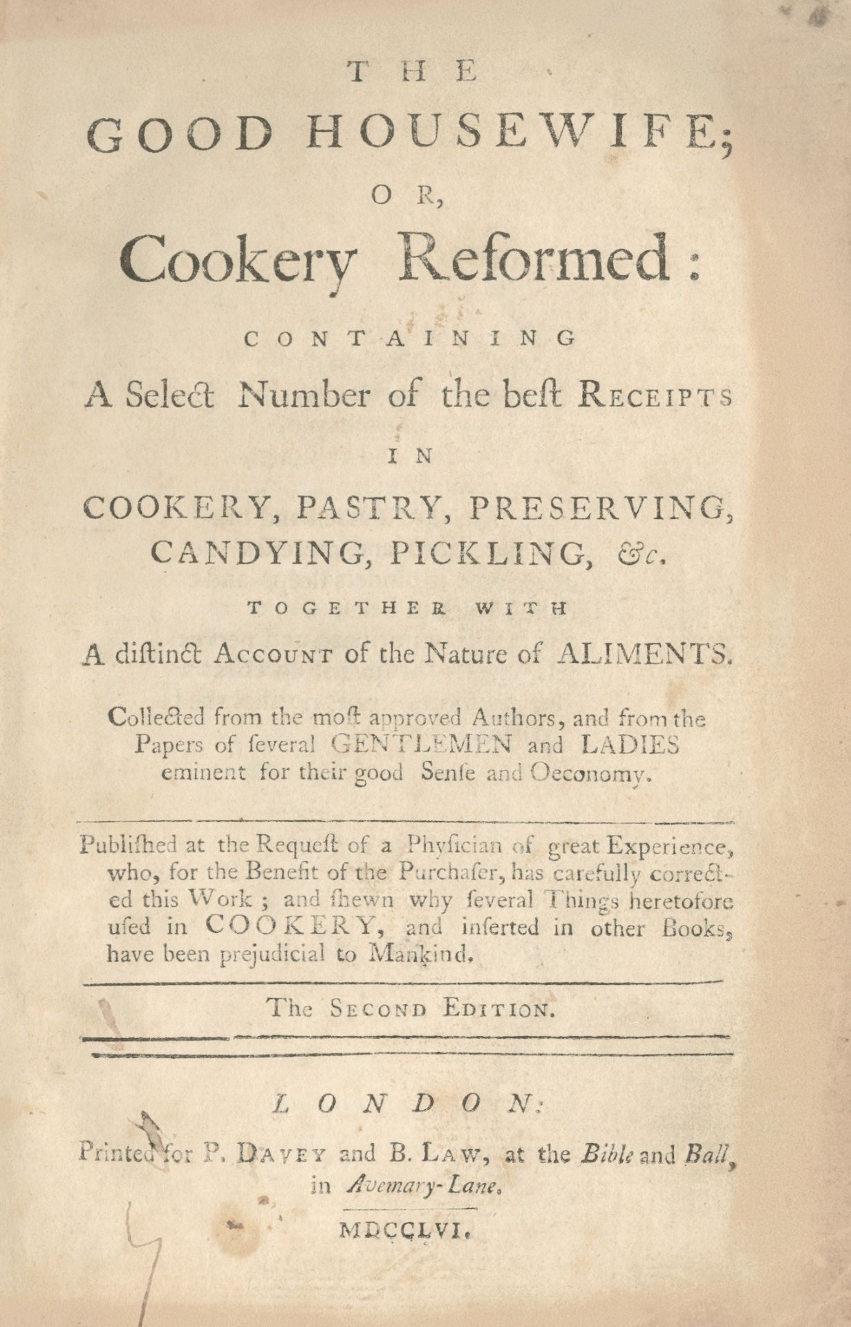 COOKERY REFORMED The Good Housewife; or, Cookery Reformed: containing a Select Number of the Best...