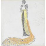 BARBIER (GEORGE) Costume design for an elegant female in a twenties 'Empire-style' dress, perhaps...