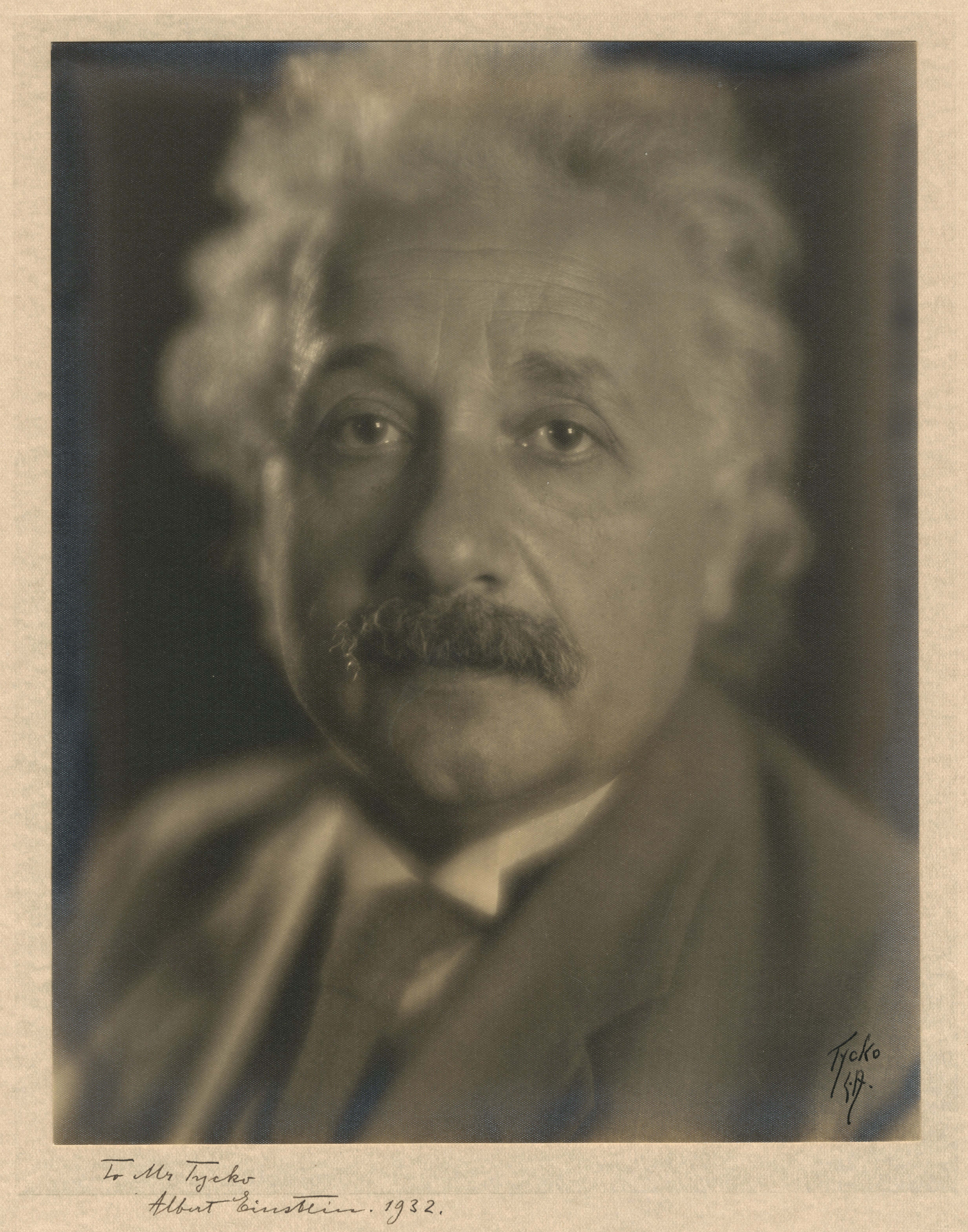 EINSTEIN (ALBERT) Photograph signed and inscribed to the photographer ('To Mr Tycko/ Albert Einst...