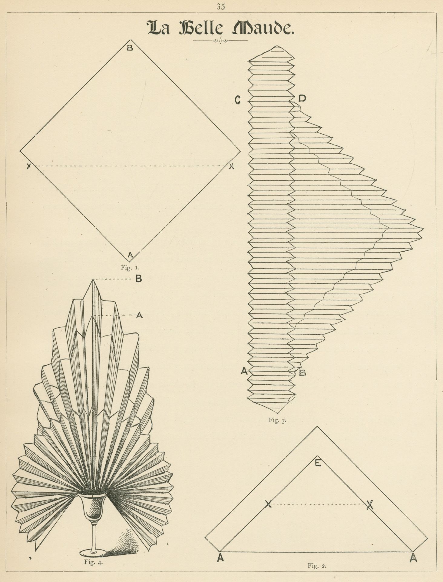 NAPKIN FOLDING Napkin-Folding: A Series of Fully Illustrated Original Designs [cover-title], Newt...