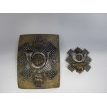 The Highland Light Infantry Officer's Shoulder Belt Plate & Shako/Glengarry Badge 1881-1901,