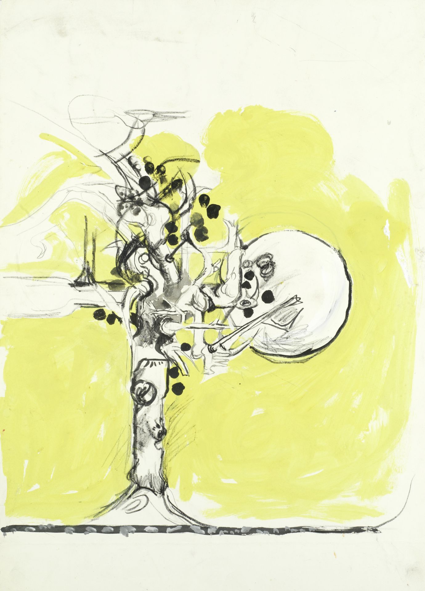 Graham Sutherland O.M. (British, 1903-1980) Study for Thorn Structure II (unframed) (Painted circ...