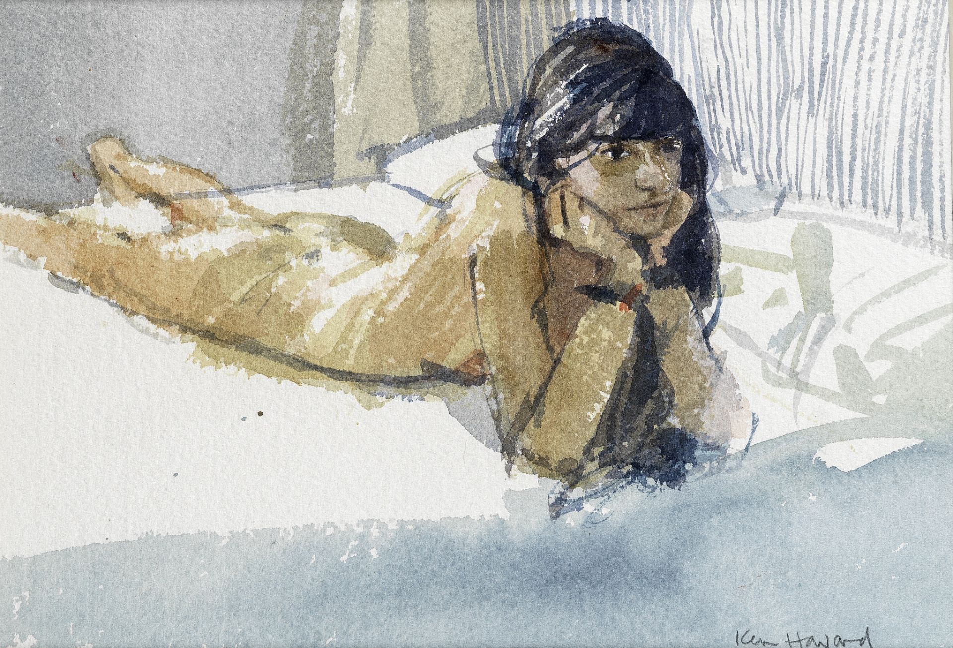 Ken Howard R.A. (British, born 1932) Debora Allongé (together with a further watercolour on paper...