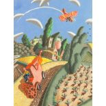 Richard Adams (British, born 1960) Harvest Time (together with a further pastel on paper, of a ma...
