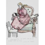 Dame Paula Rego R.A. (British, born 1935) Untitled (Woman in a Red Dress in Chair) Lithograph wit...
