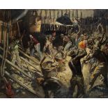 Terence Cuneo (British, 1907-1996) Shaft Collar during Construction at a Gold Mine in the Orange ...
