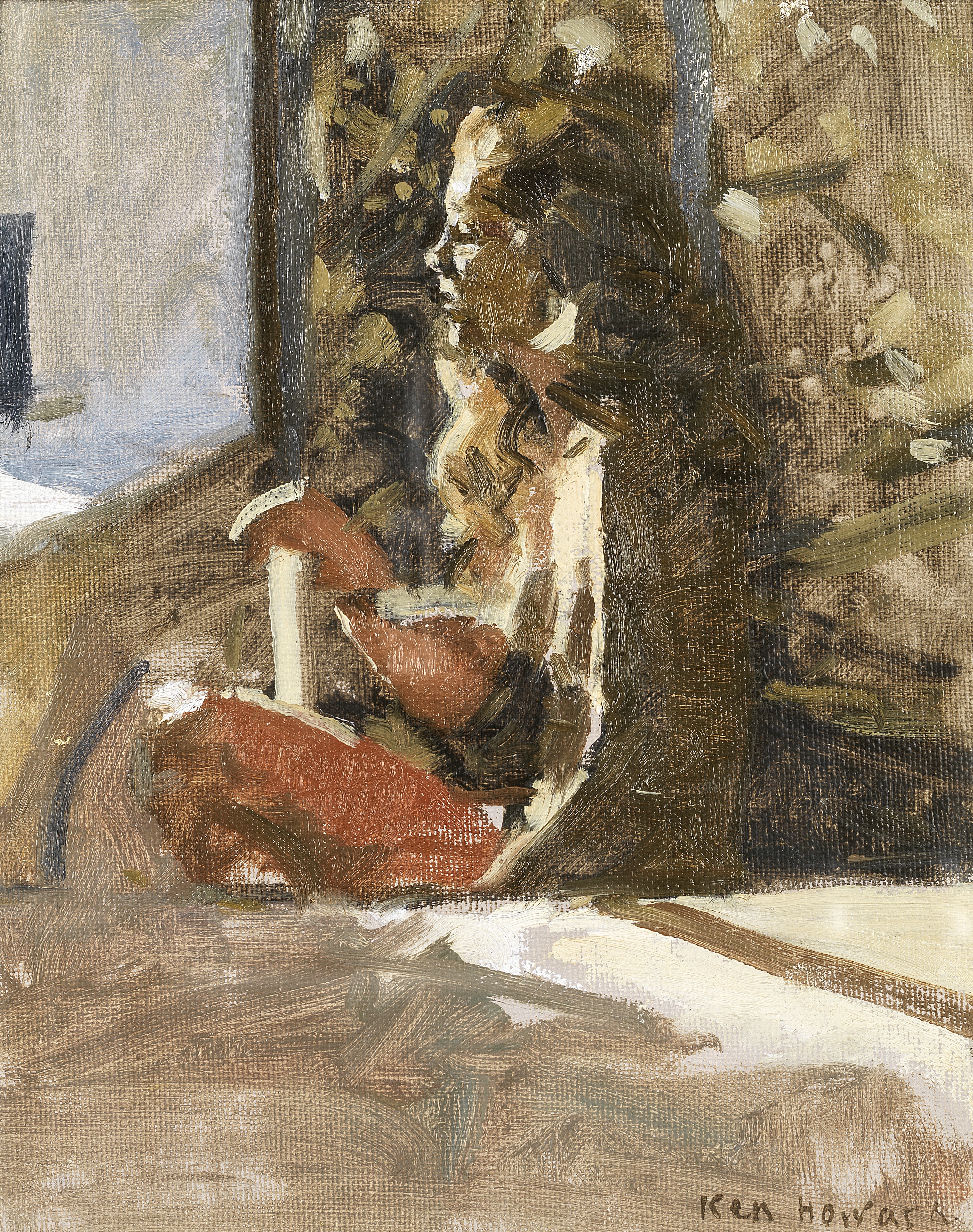 Ken Howard R.A. (British, born 1932) Model Seated in Sun