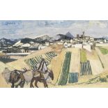 John Copnall (British, 1928-2007) Montemayor, Cordoba (Village and Mules)