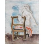 Jankel Adler (Polish, 1895-1949) Nude with Chair and Red Cloth