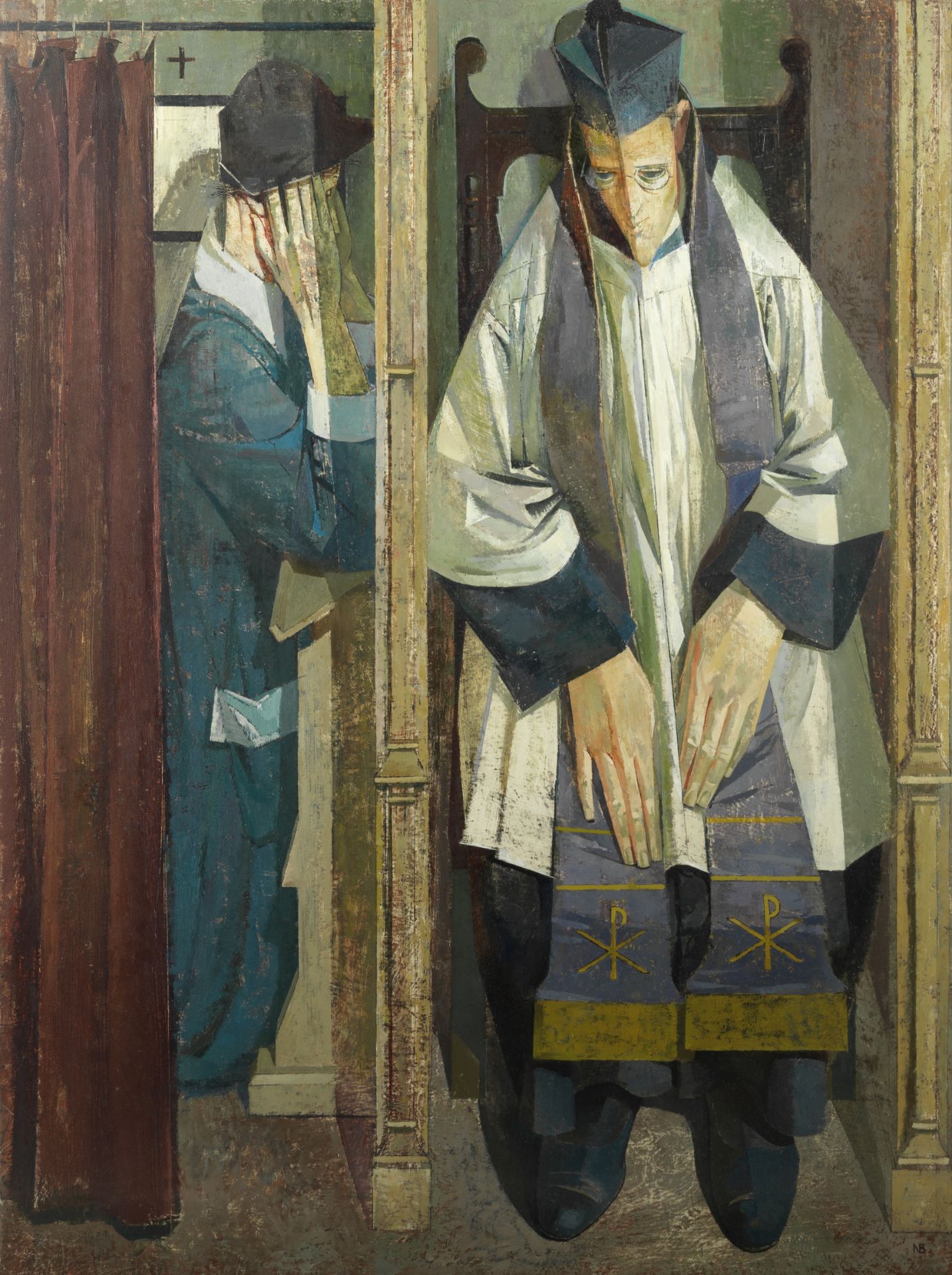 Norman Blamey O.B.E., R.A. (British, 1914-2000) Confession and Absolution (Painted circa 1954)