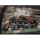 John Piper C.H. (British, 1903-1992) Wightwick Manor, Wolverhampton (Painted in 1977)