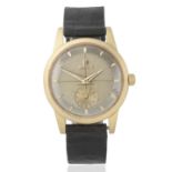 Omega. An 18K rose gold bumper automatic chronometer wristwatch Ref: 2519, Circa 1950