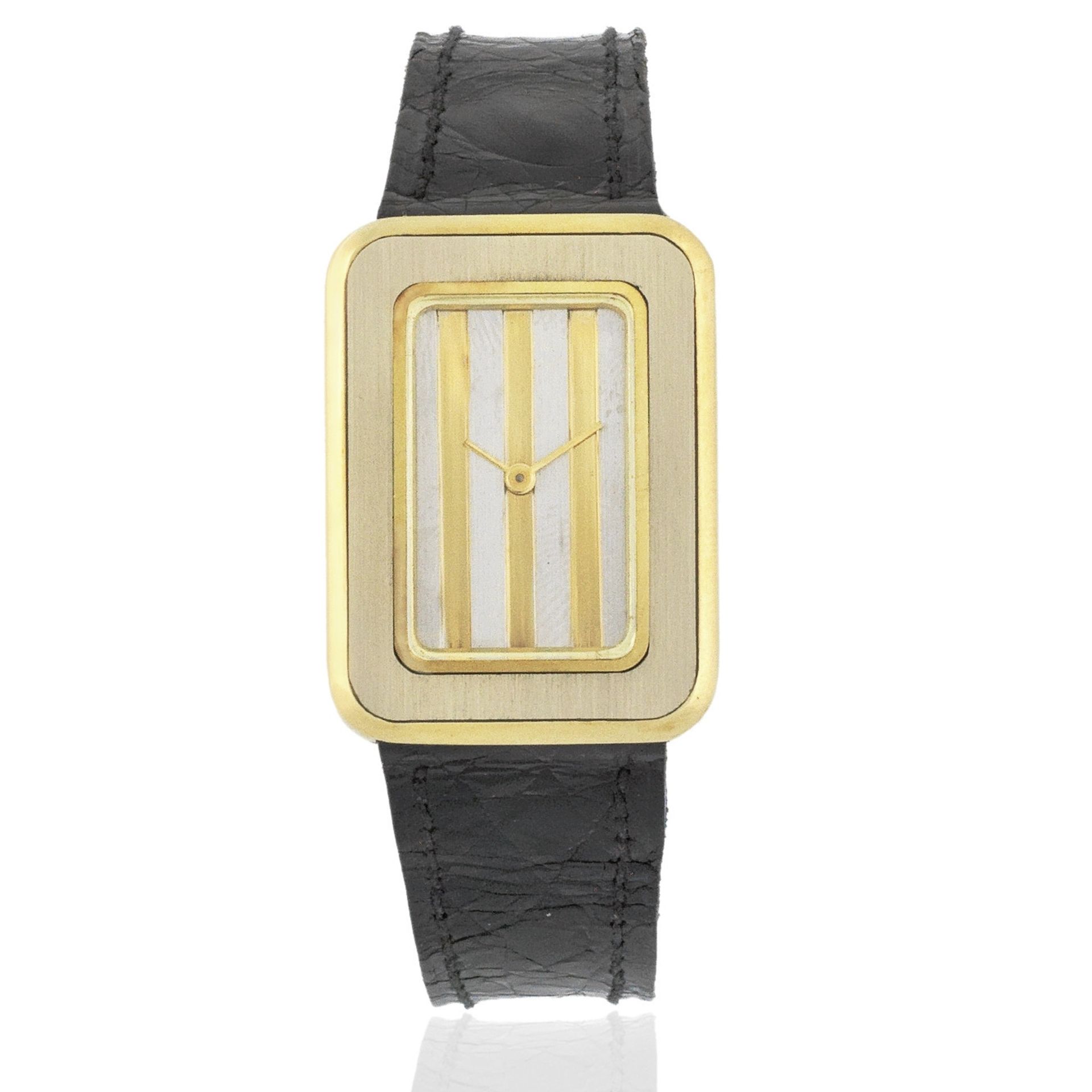 Lucien Piccard. An 18K yellow and white gold manual wind rectangular wristwatch Ref: SB5756, Circ...