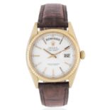 Rolex. An 18K rose gold automatic calendar wristwatch Day-Date, Ref: 1803, Circa 1970