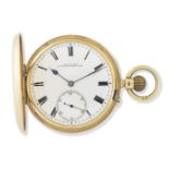 Reid & Sons, Newcastle upon Tyne. An 18K gold keyless wind full hunter pocket watch London Hallma...