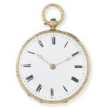 DuBois. A continental gold key wind open face pocket watch Circa 1830