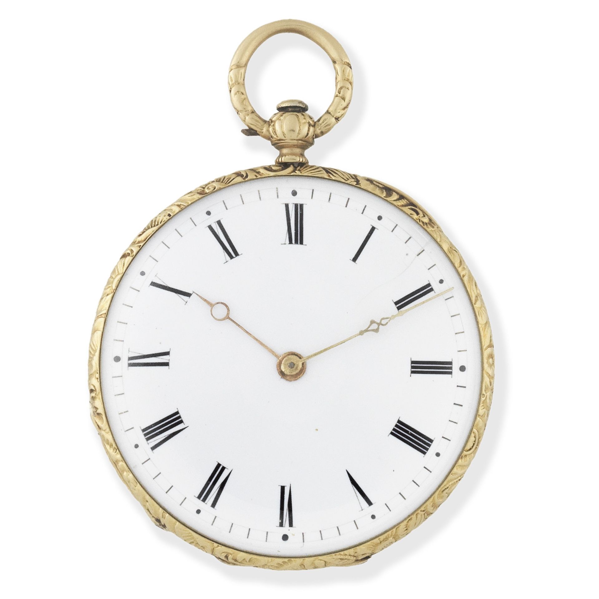 DuBois. A continental gold key wind open face pocket watch Circa 1830