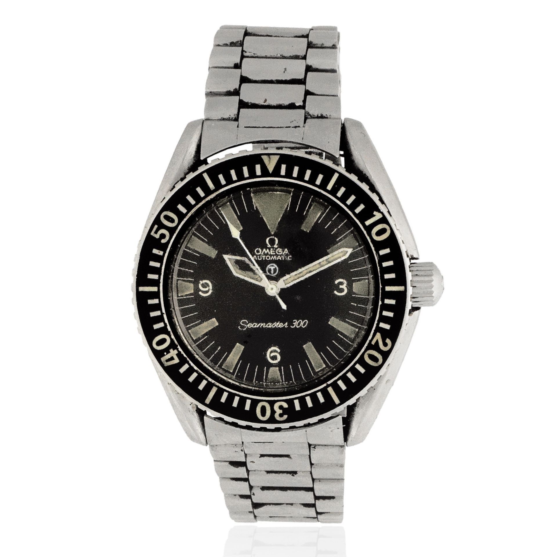 Omega. A stainless steel military automatic bracelet watch Seamaster 300, Ref: 165.024, Produced...