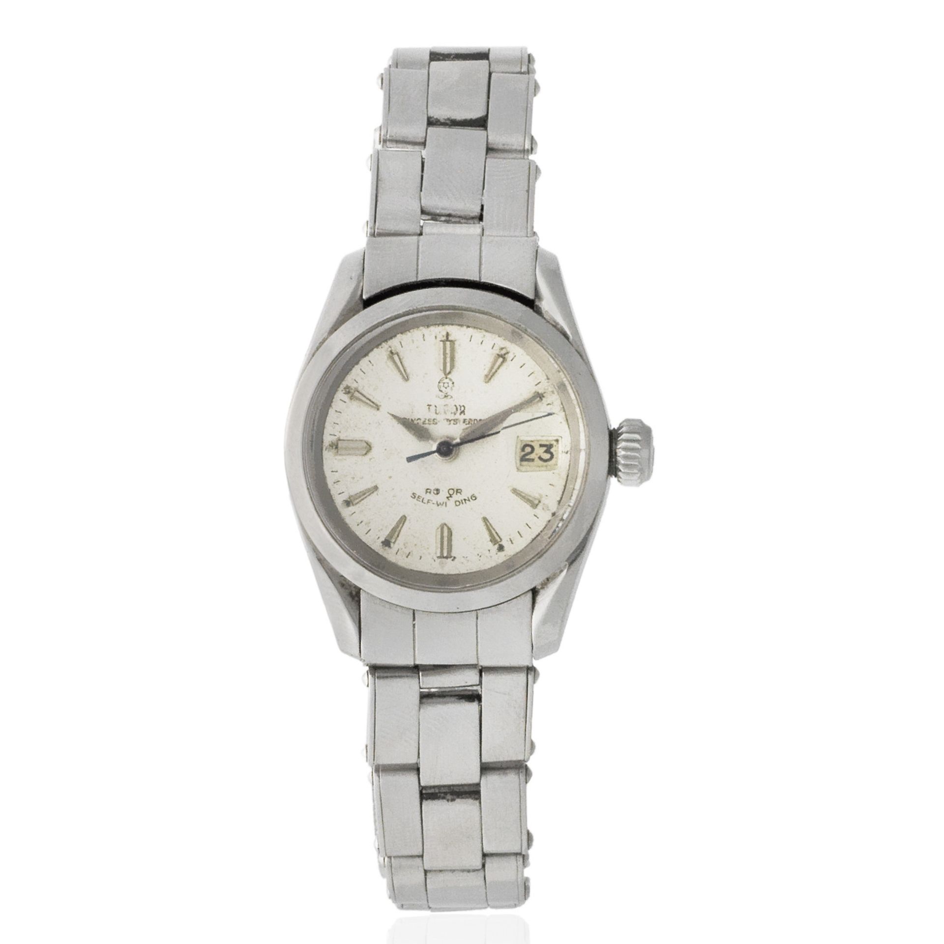 Tudor. A lady's stainless steel automatic calendar bracelet watch Princess OysterDate, Ref: 7952...