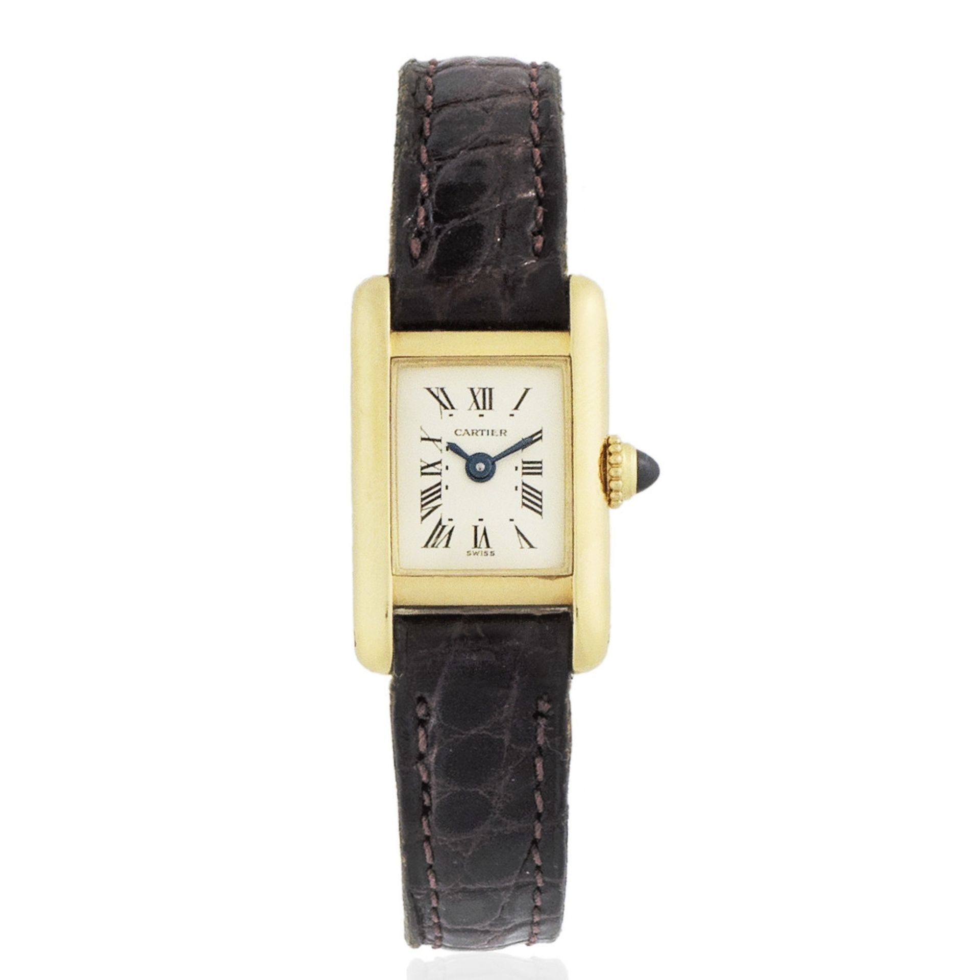 Cartier. A lady's 18k gold quartz rectangular wristwatch Tank, Ref: 0920, Circa 1990