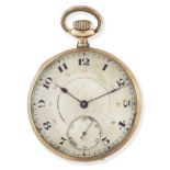 A 14K gold keyless wind open face pocket watch Circa 1920