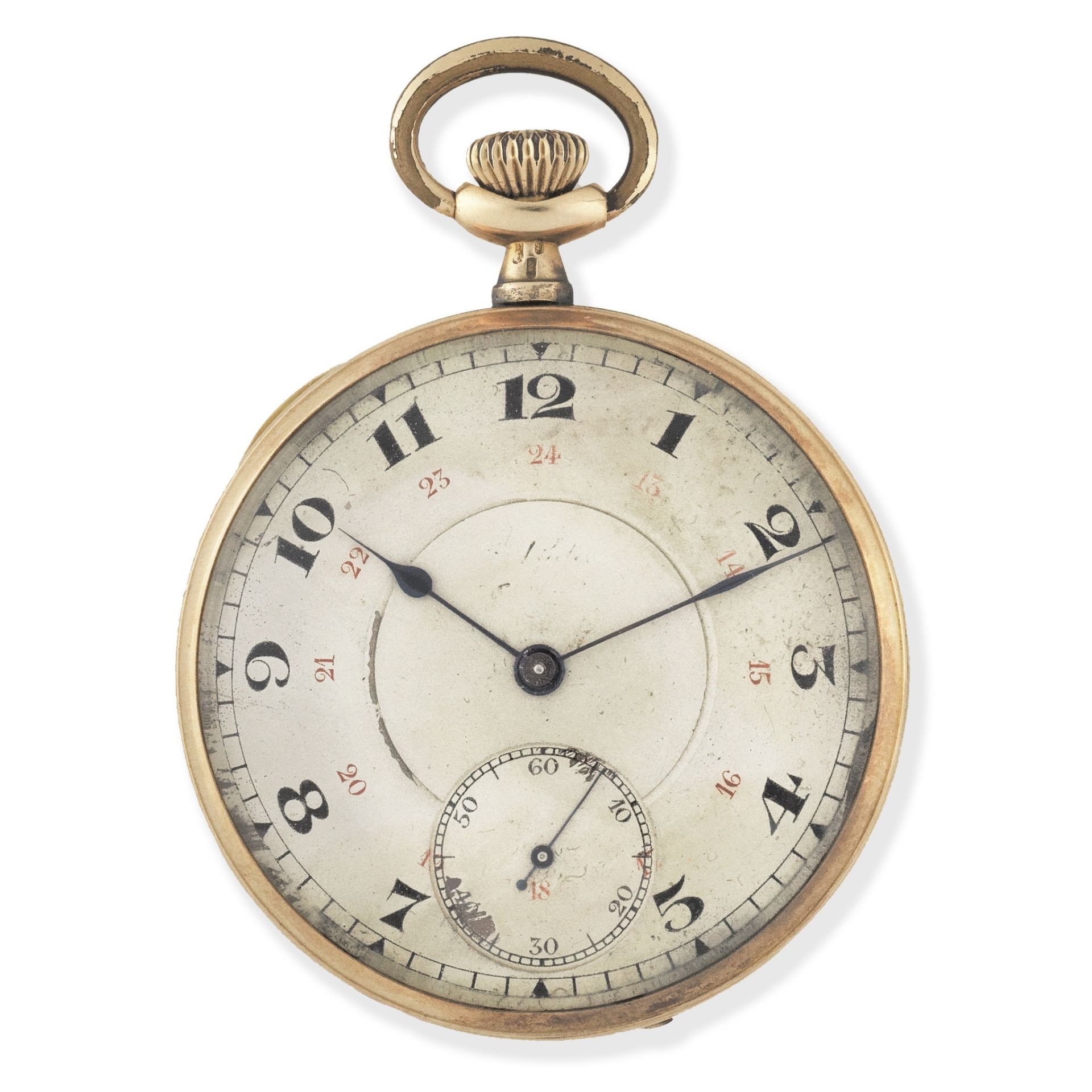 A 14K gold keyless wind open face pocket watch Circa 1920