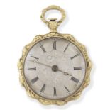 Charles, 272 Rue St Honoré, À Paris. A small continental gold key wind open face pocket watch Cir...