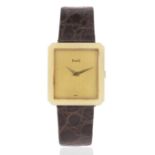 Piaget. An 18K gold manual wind rectangular wristwatch Protocol, Ref: 9154, Circa 2000